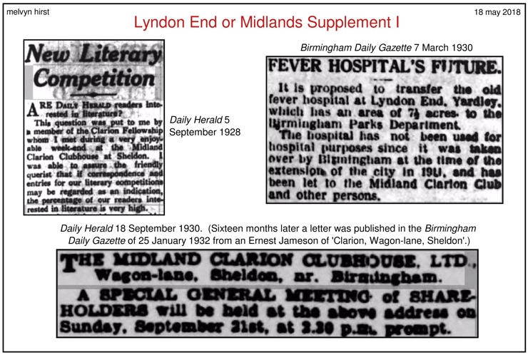 Lyndon End or Midlands Supplement 1